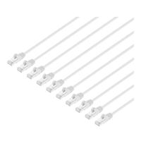 Intellinet Cat8.1 Stranded U/FTP Slim Network Ethernet Cable 10ft. Snag-Free, 10-Pack-White