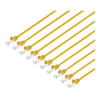Intellinet Cat8.1 Stranded U/FTP Slim Network Ethernet Cable 14Ft. Snag-Free, 10-Pack-Yellow