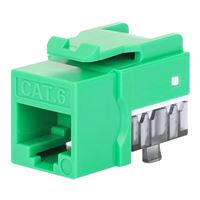 Intellinet Cat6 Slim Keystone Jack with Punch-Down Stand for Solid Wire, 24-Pack-Green