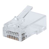 Intellinet Cat6 RJ45 Modular Plugs for Solid & Stranded Ethernet Cables 100-Pack- Clear