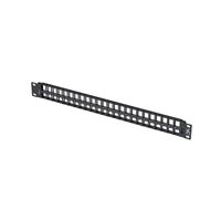 Vertical Cable 1U Blank Patch Panel Without Label Holders - Black