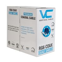 Vertical Cable RG6 Quad Shield 18AWG Bulk Coax Wire - 1000 ft. (White)