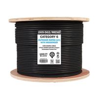 Vertical Cable 069 Series Cat6 UTP 23AWG UV Jacket CMX Outdoor Solid Bare Copper 1000ft Bulk Ethernet Cable - Black