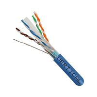 Vertical Cable Cat6A 10G Shielded 23AWG Solid Bare Copper PVC 1000ft Bulk Ethernet Cable - Blue