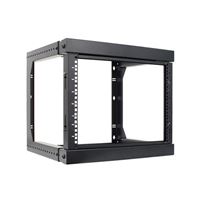 Vertical Cable 19&quot; Wall Mount Fixed Depth Open Frame Network Rack with Hinge - 8U