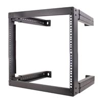Vertical Cable 19&quot; Wall Mount Adjustable Depth Open Frame Network Rack - 9U