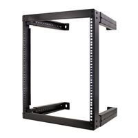 Vertical Cable 19&quot; Wall Mount Adjustable Depth Open Frame Network Rack - 12U
