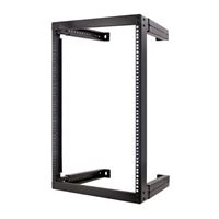 Vertical Cable 19&quot; Wall Mount Adjustable Depth Open Frame Network Rack - 16U