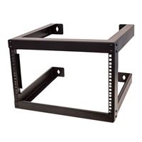 Vertical Cable 19&quot; Wall Mount Fixed Depth Open Frame Network Rack - 6U
