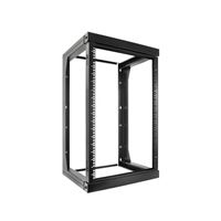 Vertical Cable 19&quot; Wall Mount Adjustable Depth Open Frame Network Rack with Hinge - 20U