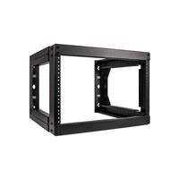 Vertical Cable 19&quot; Wall Mount Adjustable Depth Open Frame Network Rack - 6U