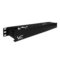 Vertical Cable 1U Open Horizontal Wire Manager - Black