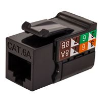 Vertical Cable CAT6A Keystone Jack - Black