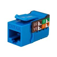 Vertical Cable CAT6A Keystone Jack - Blue