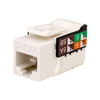 Vertical Cable CAT6A Keystone Jack - White