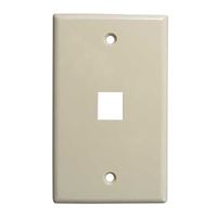 Vertical Cable Keystone 1-Port Wall Plate - Almond