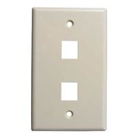 Vertical Cable Keystone 2-Port Wall Plate - Almond