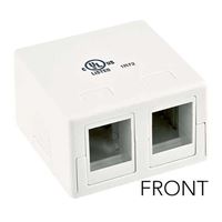 Vertical Cable No Jack Surface Mount - White (2-Port)