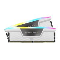 Corsair VENGEANCE RGB 64GB (2 x 32GB) DDR5-6000 PC5-48000 CL30 Dual Channel Desktop Memory Kit CMH64GX5M2B6000Z30W - White