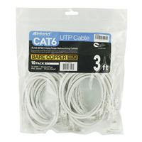 Inland CAT6 UTP 3' 10PK WH
