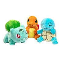  Pokemon 8&quot; Plush Starter 3-Pack Charmander, Squirtle, Bulbasaur - Generation 1 Figure Set - Officially Licensed - Stuffed Animal Toy - Gift for Kids, Boys, Girls - 2+