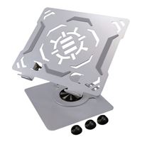 Accessory Power ENHANCE R1 Rotating Laptop Stand with 3 Cable Holders - Adjustable Laptop Riser for Desk, Metal Foldable Laptop Stand, Laptop Cooling Holder Compatible with Dell, Apple, Lenovo Laptops, More - Silver