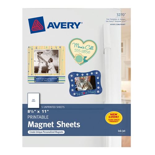 Avery Printable Sticker Paper, 8.5 x 11, Inkjet Printer, White, 15  Sticker Sheets (3383)