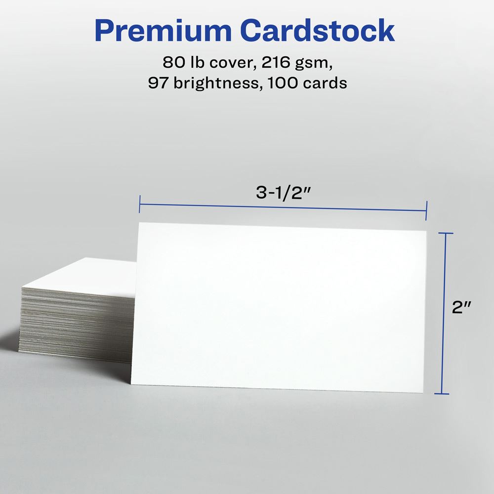 Avery 28371 Business Cards; Sure Feed Technology; 2" x 3 1/2"; Inkjet
