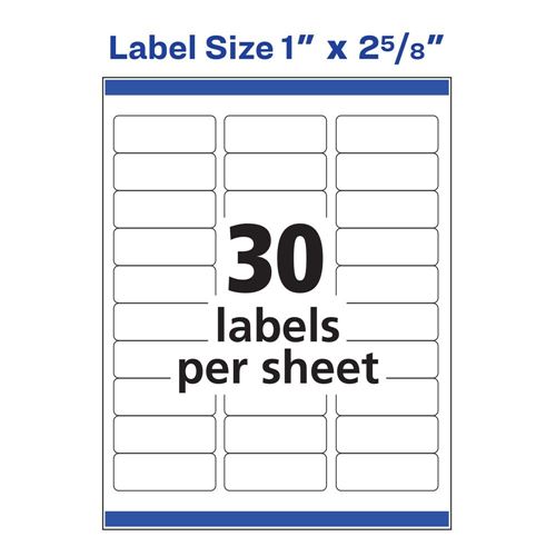 Avery® Easy Peel® Address Labels, Sure Feed™ Technology, Permanent  Adhesive, 1 x 2-5/8, 750 Labels (5260)