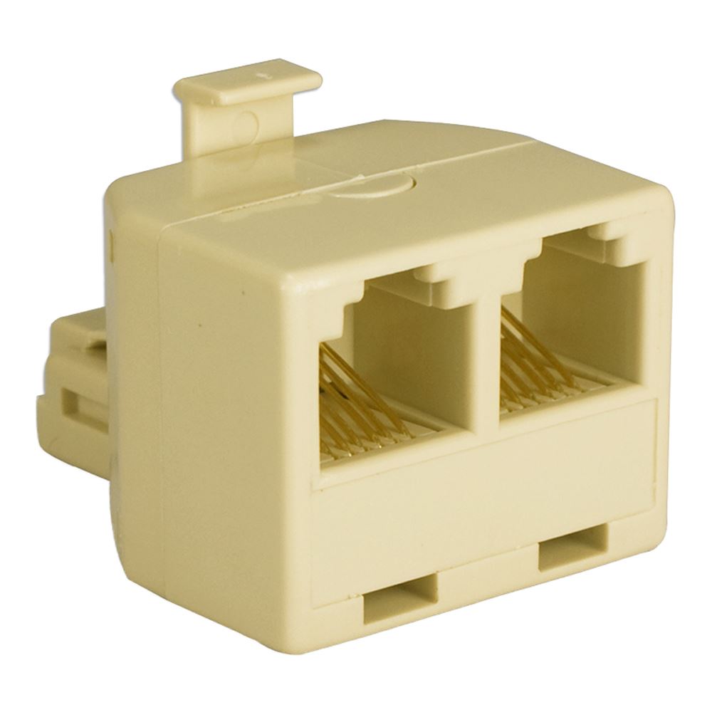 Micro Center - QVS RJ12 Male to 2 RJ12 Female Y Socket Splitter CC938