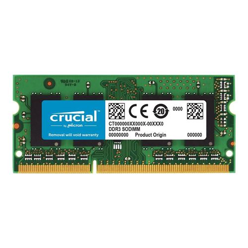 Crucial 8GB DDR3L-1600 (PC3-12800) CL11 SO-DIMM Laptop Memory