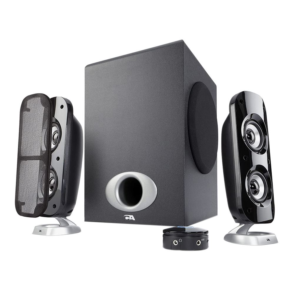 Cyber Acoustics CA-3810 2.1 Channel Computer Speakers with Separate Pod ...