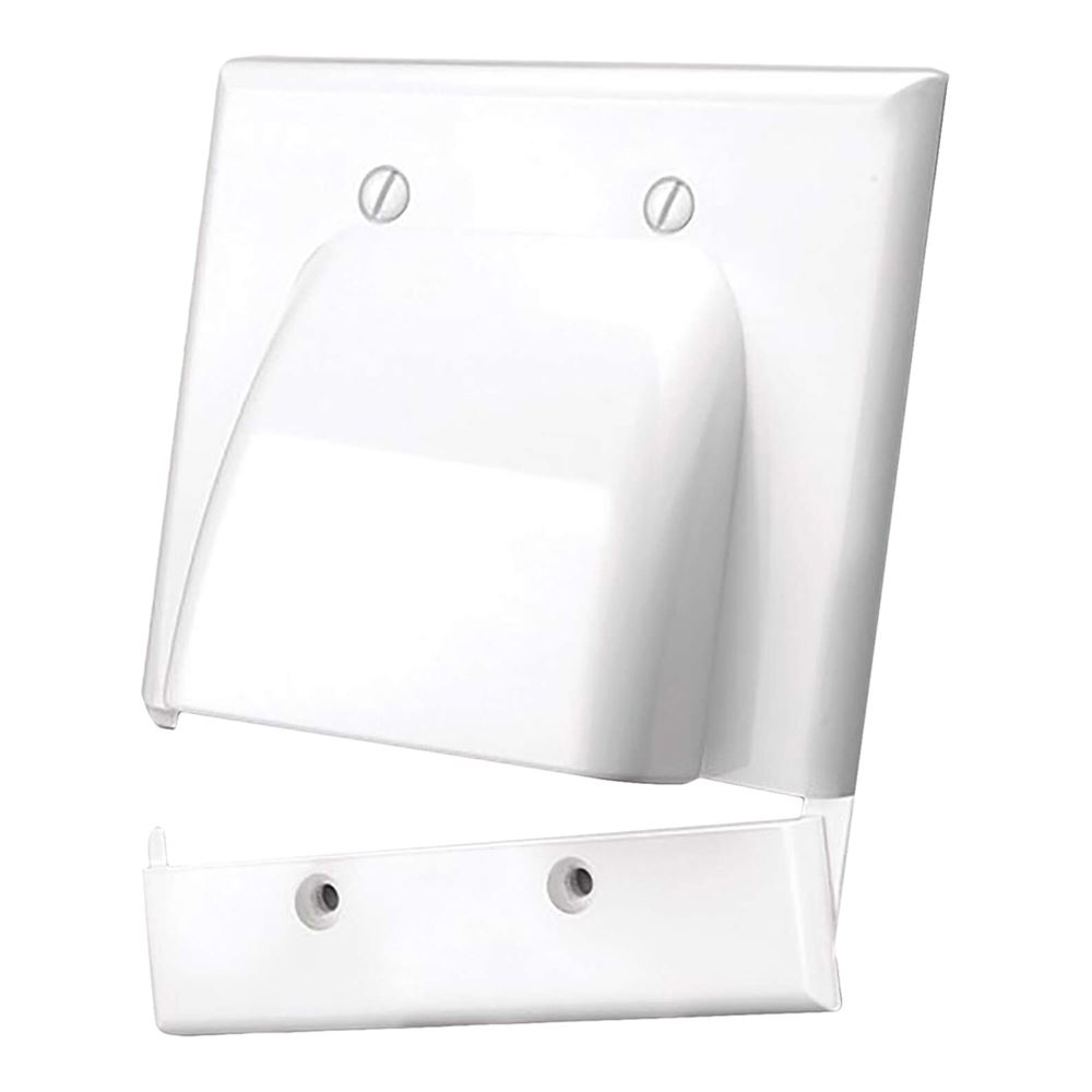 Just Hook It Up Dual Bulk Cable Wall Plate White Micro Center