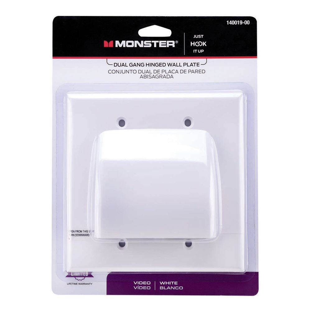 Just Hook It Up Dual Bulk Cable Wall Plate White Micro Center