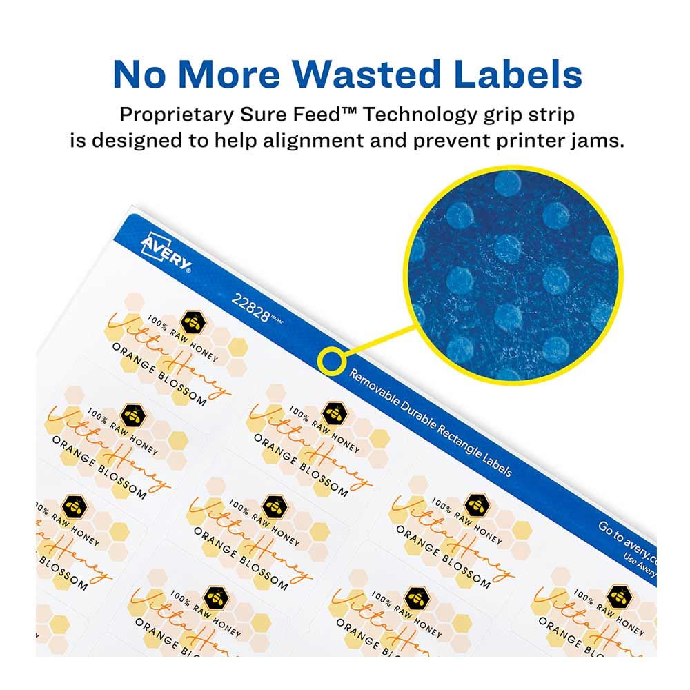 Avery 22828 Printable Blank Rectangle Labels; 1 1/4" x 1 3/4"; 256
