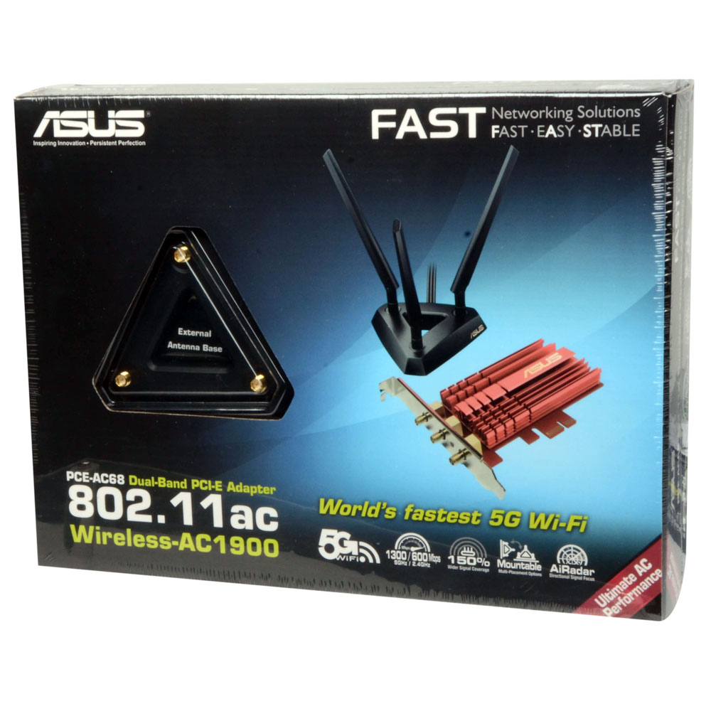 asus pce ac68 not showing on adapters