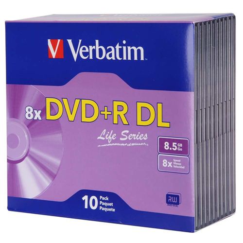 nøgle mobil Tilskyndelse Verbatim Life Series DVD+R DL 8x 8.5 GB/240 Minute Disc 10-Pack Jewel Case  - Micro Center