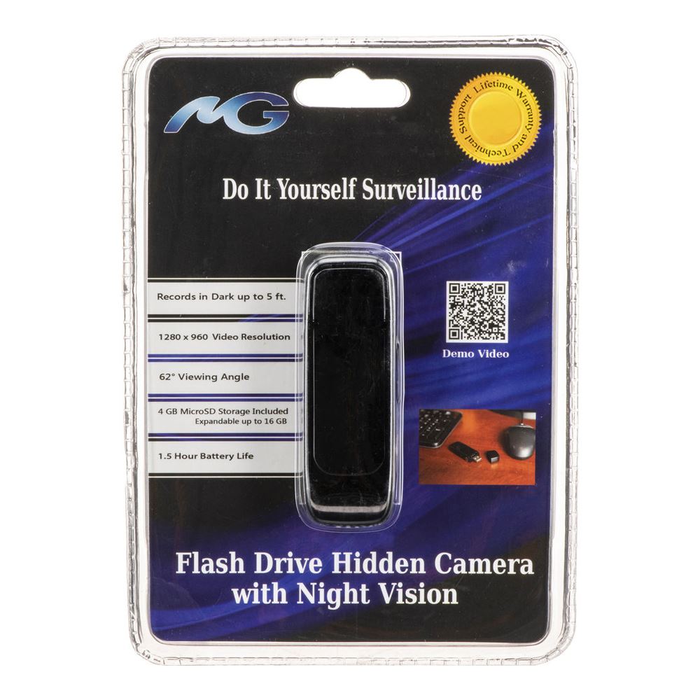 Mini Gadgets Inc. Covert Flash Drive Spy Camera With Night Vision; 960p