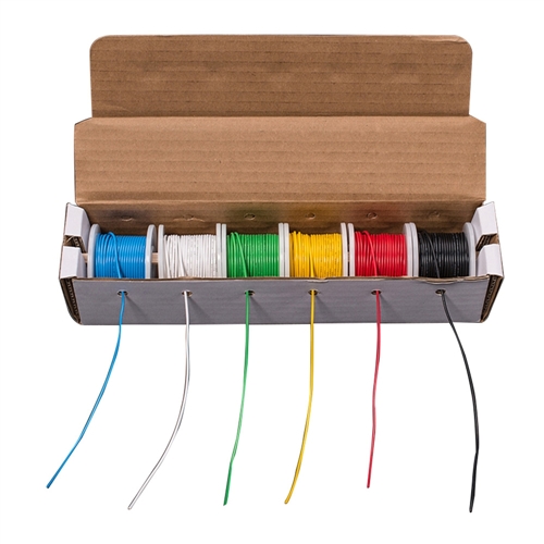 28 AWG Hook Up Wire, Stranded/Solid, 10 Colors, 7 Sizes