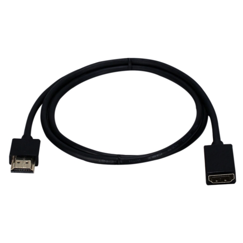 QVS HDMI Male to HDMI Female High Speed UltraHD Extension Cable w/ Ethernet  1 ft. - Black - Micro Center