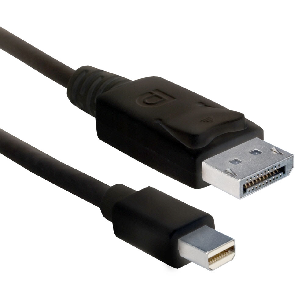 QVS Mini DisplayPort Male to DisplayPort Male UltraHD 4K Cable 3.3 ft ...