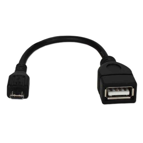 QVS Micro-USB (Type-B) Male to USB 2.0 (Type-A) Female Slim OTG Adaptor for  Smartphone or Tablet 6 in. - Black - Micro Center