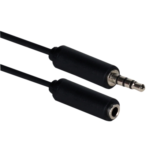 robo Nominación Contracción QVS 3.5mm Male to 3.5mm Female 3-Ring Mini-Stereo Audio Extension Cable 12  ft. - Black - Micro Center