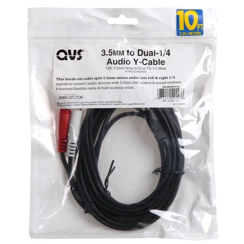 QVS USB-C Male to 3.5mm TRS Male Stereo Adapter Cable 3 ft. - Black - Micro  Center