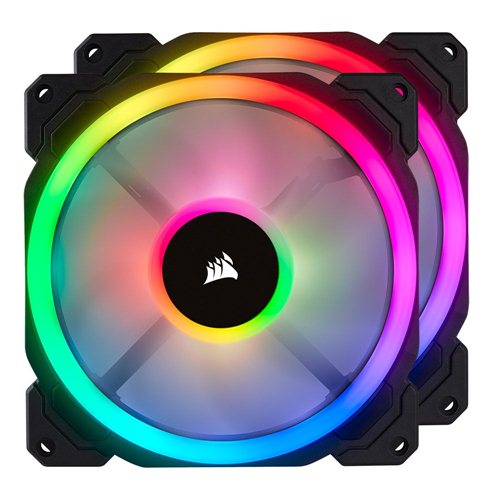 Corsair RGB Hydraulic Bearing 140mm Fan with Lighting Node Pro - Twin Pack - Micro Center