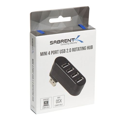 Sabrent USB 2.0 4-Port Rotating Hub - Micro Center