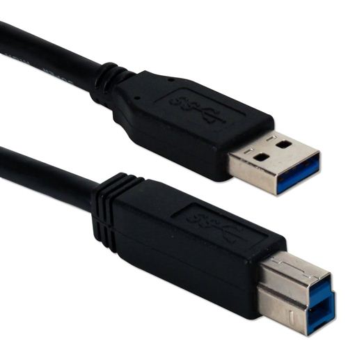 QVS USB 3.1 (Gen 1 Type-A) Male to USB 3.1 (Gen Type-B) Male Cable 6 ft. - Black - Micro Center