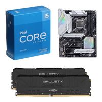  Intel Core i5-11600K, ASUS Z590-A PRIME, Crucial Ballistix Gaming 16GB DDR4-3200 Memory, Computer Build Combo