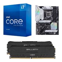  Intel Core i7-11700K, ASUS Z590-A PRIME, Crucial Ballistix Gaming 16GB DDR4-3200 Memory, Computer Build Combo