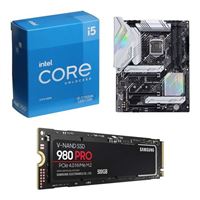  Intel Core i5-11600K, ASUS Z590-A PRIME, Samsung 980 Pro SSD 500GB M.2 NVMe PCIe Gen 4x4, Computer Build Combo